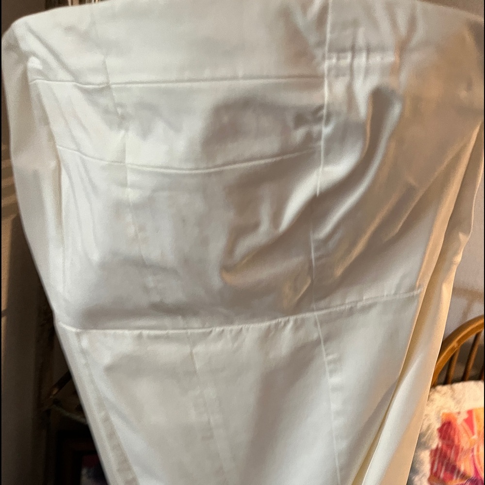 Theory white strapless dress
